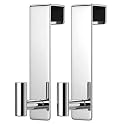 PMMASTO 7.5 Inch Over The Door Hooks, Polished Silver- 2 Pack, T Shape