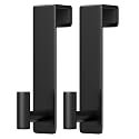 PMMASTO 7.5 Inch Over The Door Hooks, Black- 2 Pack, T Shape