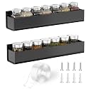 PMMASTO Adhesive Acrylic Spice Rack, Black- 2 Pack