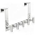PMMASTO Door Hanger for 1-3/4 Inch Doors, Polished Silver- 5 Hooks, T Shape
