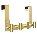 PMMASTO Door Hanger for 1-3/4 Inch Doors, Gold- 4 Hooks, T Shape