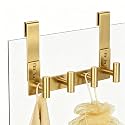PMMASTO Gold Extra-Long Shower Door Hanger, 4 T-Hooks, Fits 3/8-Inch Glass