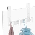 PMMASTO White Extra-Long Shower Door Hanger, 4 T-Hooks, Fits 3/8-Inch Glass