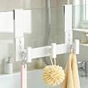 PMMASTO White Extra-Long Shower Door Hanger, 3 T-Hooks, Fits 3/8-Inch Glass