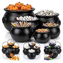PMU 18pc Halloween Cauldron Multipack Assorted- Cauldron Plastic Buckets with Handle - Halloween Party (1) 22" (1) 16" (1) 12" (1) 10" (1) 8", (1) 6" and (12) 3"
