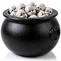 PMU Large Halloween Cauldron 22 Inch Big Witch Plastic Cauldron bowl Black, For Halloween Decor