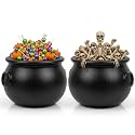 PMU 2 Pcs Large Halloween Cauldron 18" Big Witch Plastic Cauldron bowl Black, For Halloween Decor