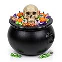 PMU Halloween Cauldron 10" Witch Plastic Cauldron bowl Black, For Halloween Décor