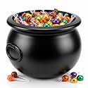 PMU Halloween Cauldron 12" Witch Plastic Cauldron bowl Black