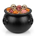 PMU Large Halloween Cauldron 16" Big Witch Plastic Cauldron bowl Black, For Halloween Decor