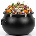 PMU Large Halloween Cauldron 18" Big Witch Plastic Cauldron bowl Black, For Halloween Decor