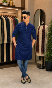 PN fashion Men Embellished Straight Kurta