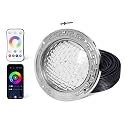 PN01DC LED Inground Pool Lighting System RGBW Color Change 10 Inch 50W, Remote/App Control, 120V AC, 100 Feet Cord