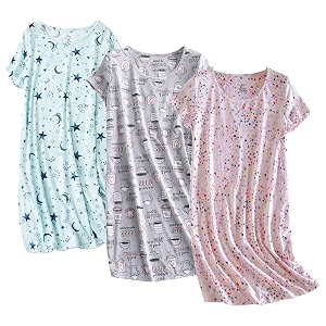 PNAEONG 3 Pack Womens Cotton Nightgown Short