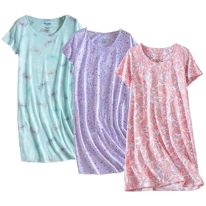 PNAEONG 3 Pack Womens Cotton Nightgown Short
