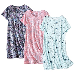 PNAEONG 3 Pack Womens Cotton Nightgown Short