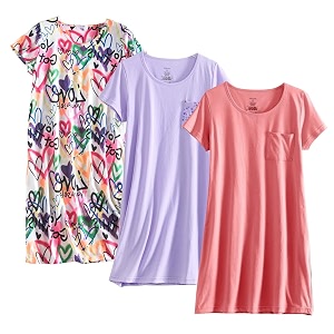PNAEONG 3 Pack Womens Cotton Nightgown Short