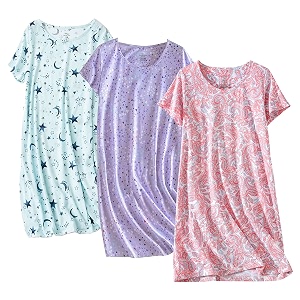 PNAEONG 3 Pack Womens Cotton Nightgown Short