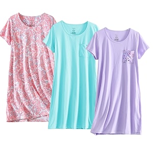 PNAEONG 3 Pack Womens Cotton Nightgown Short