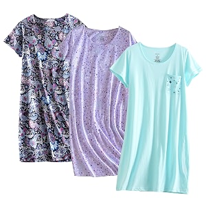 PNAEONG 3 Pack Womens Cotton Nightgown Short