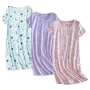 PNAEONG 3 Pack Womens Cotton Nightgown Short