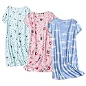 PNAEONG 3 Pack Women39s Cotton Nightgown Short
