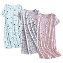 PNAEONG 3 Pack Women39s Cotton Nightgown Short