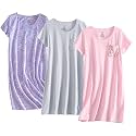 PNAEONG 3 Pack Women39s Cotton Nightgown Short