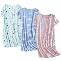 PNAEONG 3 Pack Women39s Cotton Nightgown Short