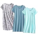 PNAEONG 3 Pack Women39s Cotton Nightgown Short