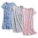 PNAEONG 3 Pack Women39s Cotton Nightgown Short