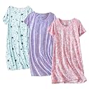 PNAEONG 3 Pack Women39s Cotton Nightgown Short