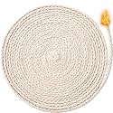 Pndeyo 65.6 Ft 1/4''(6mm) Oil Lamp Wicks, Cotton, Beige