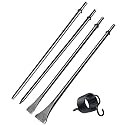 Pneumatic Air Chisel Set with Air Hammer Spring, 7/32" x 18" Point Tip，3/8" x 18" Point Tip，3/4" x 18" Flat Chisel, 2" Wide 18" Long Scaling Chisel Floor Scraper, 0.401 Inch Shank Air Tool