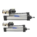 Pneumatic SC Standard Solenoid Valve Integrated Cylinder Bore 50mm Stroke 25-1000mm Air Cylinders Set Without Magnetic(Scf50x200,DC12V)