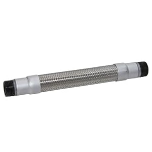 pneumaticplus flexible metal hose high temperature for air compressors or vacuum pumps 304 stainless steel carbon steel male npt fittings with corrosion resistant coating 1834 length 3434 npt