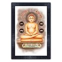 pnf Mahavir Swami painting art Wood Frames with Acrylic Sheet (Glass) p-301-(10 * 14inch,Multicolour,Synthetic)