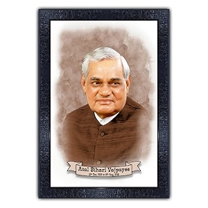 pnf poster n frames atal bihari vajpayee wooden photo frameacrylic sheetspiritual decordaily motivationbest gifting option16310  14inchmulticolour
