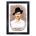 pnf Poster n Frames Bhagat Singh Wooden Photo Frame|Acrylic Sheet For Wall|Spiritual Decor|Daily Motivation|Best Gifting Option(13.5x19inch,Multicolour,p-160)