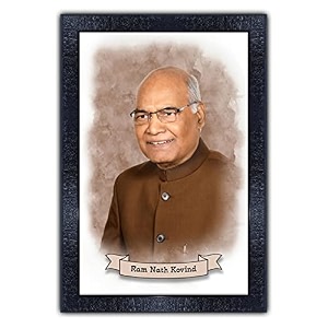 pnf ram nath kovind painting art wood frames with acrylic sheet glass p-157-10  14inchmulticoloursynthetic