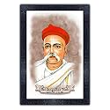 pnf UV Textured Framed Poster of Bal Gangadhar Tilak with Wooden Synthetic Frame p-162 (13.5x19inch,Framed Print,Multicolour)