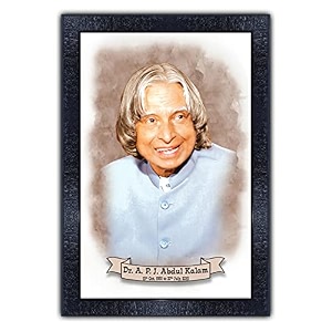 pnf uv textured framed poster of dr a p j abdul kalam with wooden synthetic frame p-164 135x19inchframed printmulticolour