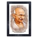pnf UV Textured Framed Poster of Indian Freedom Fighter Mahatma Gandhi with Wooden Synthetic Frame p-139 (13.5x19inch,Framed Print,Multicolour)