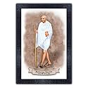 pnf UV Textured Framed Poster of Indian Freedom Fighter Mahatma Gandhi with Wooden Synthetic Frame p-150 (13.5x19inch,Framed Print,Multicolour)