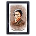 pnf UV Textured Framed Poster of Indira Gandhi with Wooden Synthetic Frame p-167 (13.5x19inch,Framed Print,Multicolour)