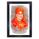 pnf UV Textured Framed Poster of Swami dayanand Saraswati with Wooden Synthetic Frame p-173 (13.5x19inch,Framed Print,Multicolour)