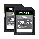 PNY 128GB Elite C10 U1 V10 SDXC Flash Memory Card 2-Pack, UHS-I, Full HD