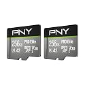 PNY 256GB PRO Elite™ Class 10 U3 V30 A2 microSDXC Flash Memory Card 2-Pack - Read Up to 100MB/s, Write Up to 90MB/s, 4K UHD, Full HD, UHS-I, Professional Performance, Smartphones, Action Cameras