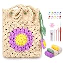 Pnytty Crochet Kit for Beginners, Phone Bag Crochet Starters Kit for Adults