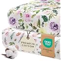 Pobi Baby Crib Sheets for Girls, Soft Cotton Blend, 2-Pack (Allure)